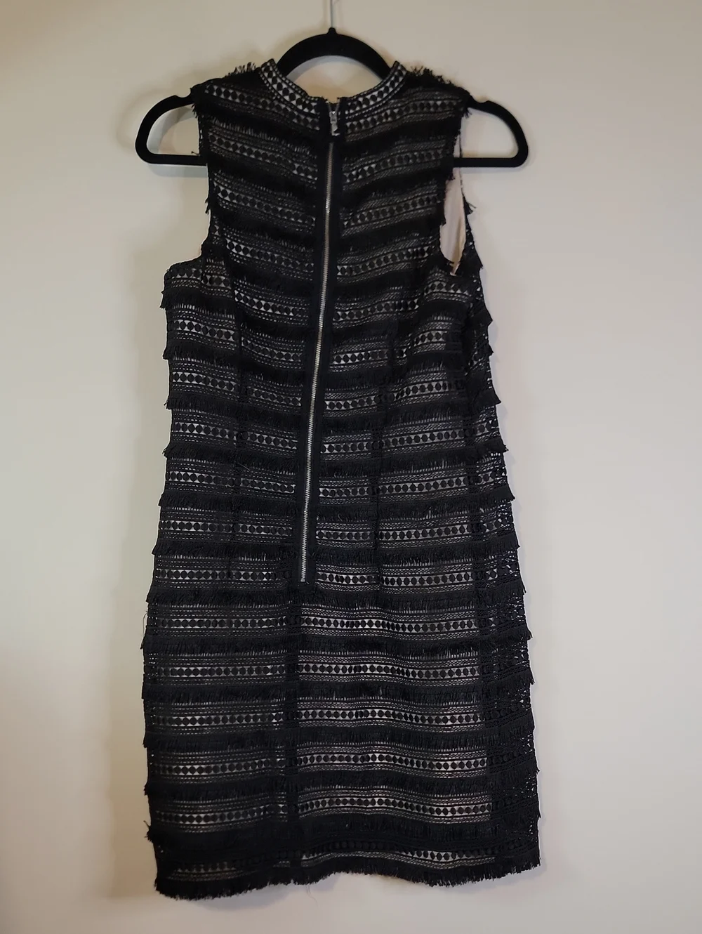 J. Crew Black Lace-Textured Shift Mini Dress